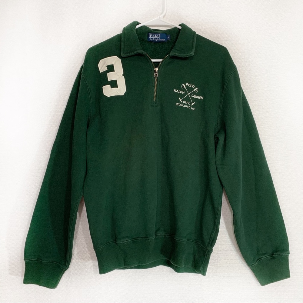 Men’s Polo Ralph Lauren Green Mid Zip Sweater M